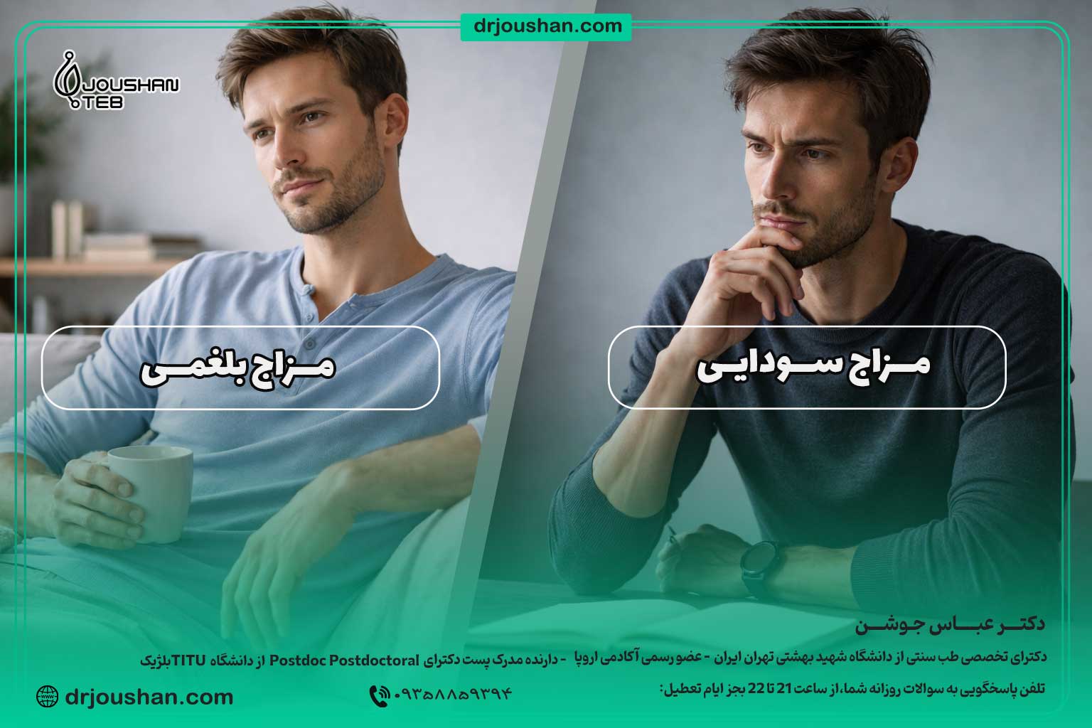 مقایسه بین مزاج-سودا-و-بلغم